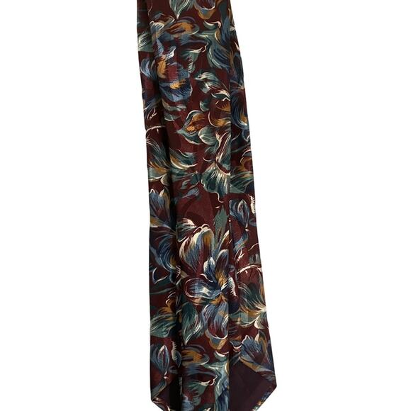 Blue and Brown Abstract Pattern Tie - Picture 5 of 7